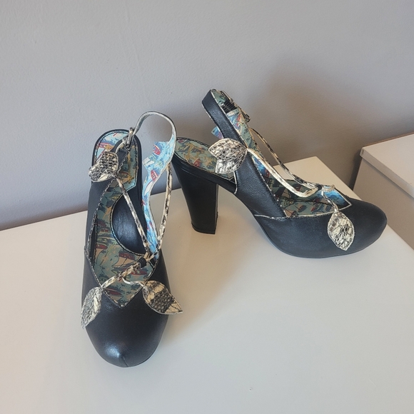 Miss L Fire Shoes - Miss L Fire 1940s Style Heels, VGUC, Size 41